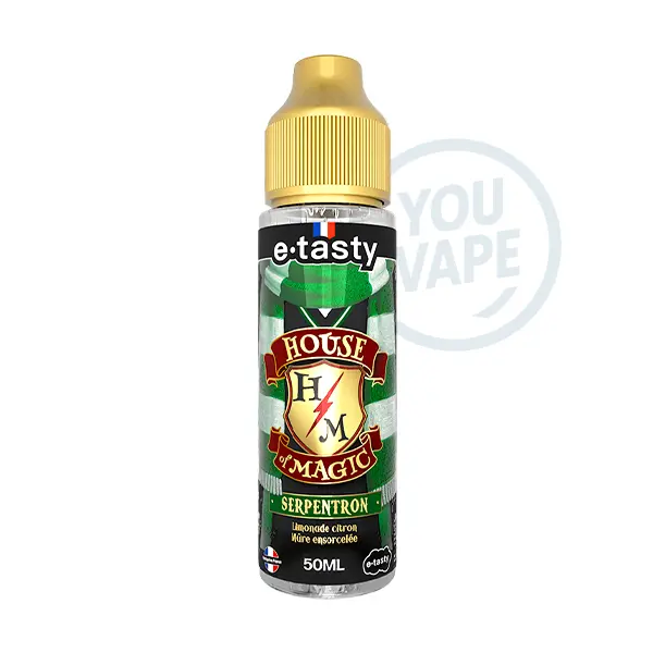 Le e liquide Serpentron 50ml de la gamme House of Magic par E.Tasty est une saveur de limonade citron avec des mûres et un effet frais.
