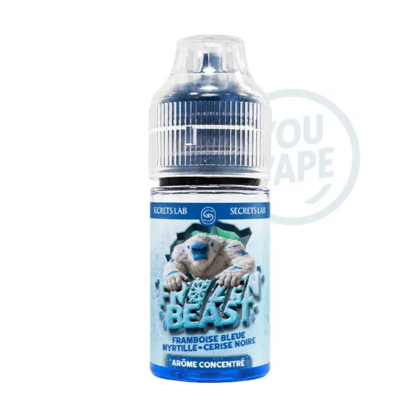 L'arôme concentré Framboise Bleue Myrtille Cerise Noire 30ml de Frozen Beast est un duo fruité bien frais.