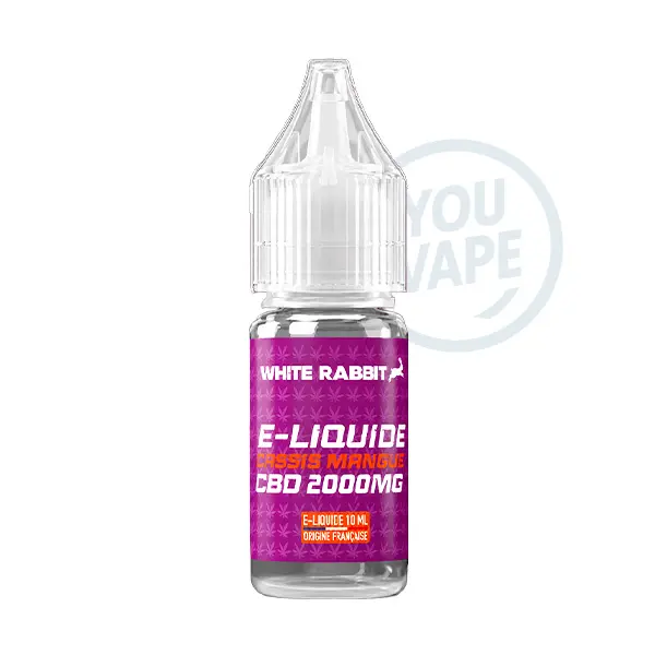 Le eliquide CBD Cassis Mangue 2000MG de White Rabbit est une recette avec un mélange fruité aux fruits rouges et exotiques.
