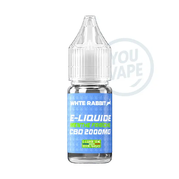 Le eliquide CBD Menthe Fraîche 2000MG de White Rabbit est une recette mentholée avec effet frais.